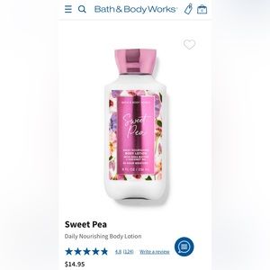Bath and Body Works Sweet Pea Daily Nourishing Body Lotion